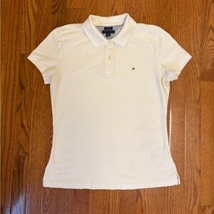 Preppy Tommy Hilfiger White Slim Fit Polo Shirt Women’s Large